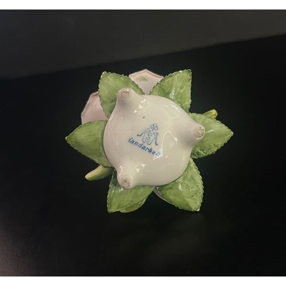 Vintage Handarbeit KSK Porcelain Pink Rose/Yellow Rose Bud/Green Leaves - Picture 3 of 3